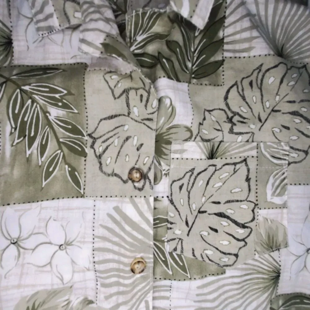 Vintage Tapestry Shirt Mens LARGE USA Hawaiian Tiki Aloha‎ Batik Camp Plus